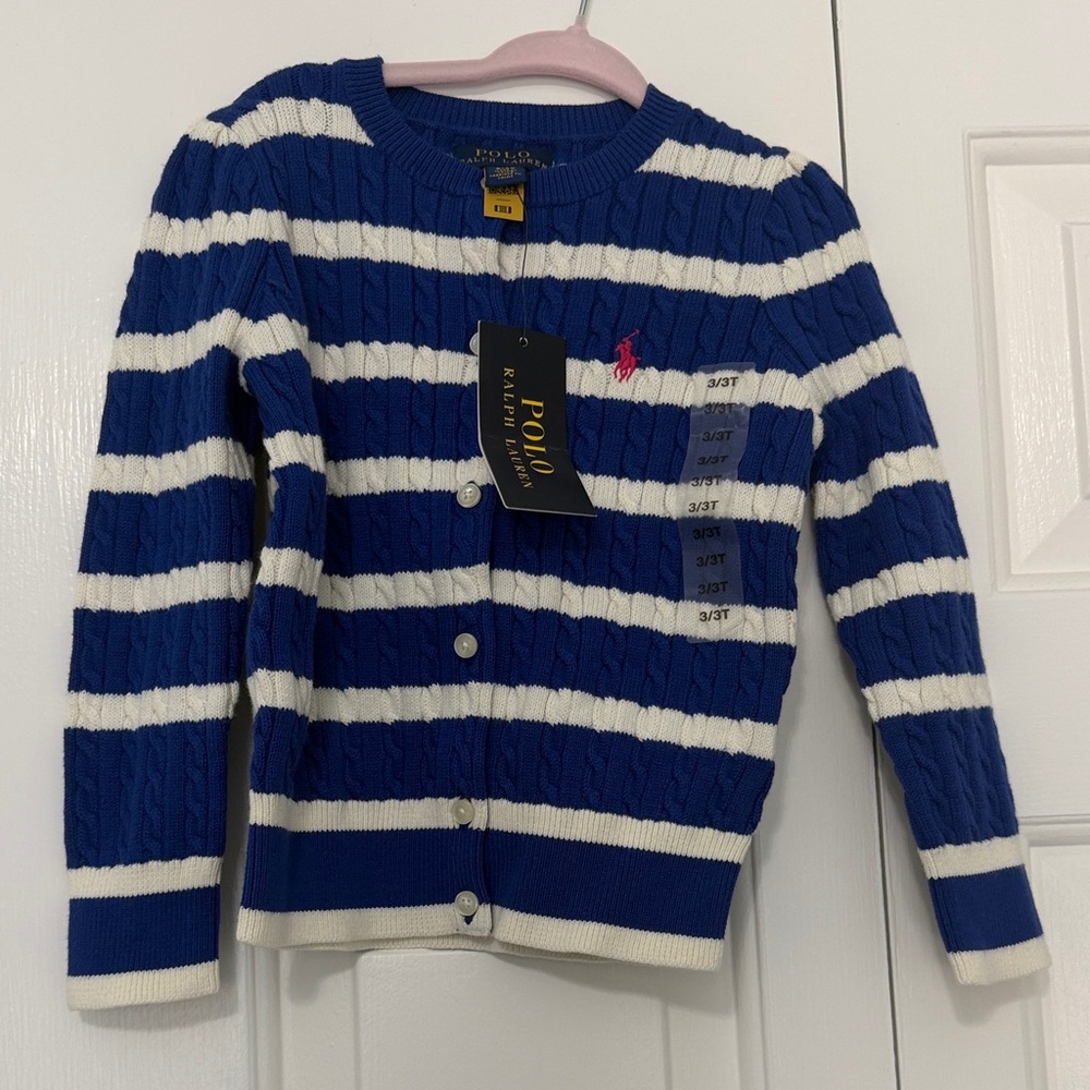 Polo by Ralph Lauren Kids Striped Blue and White Sweater